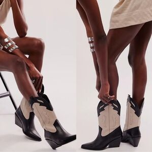 Free people twin flame cowboy boots, size 8